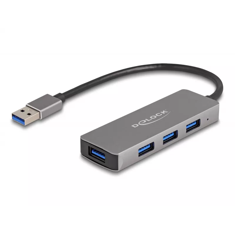 DeLOCK 63171 USB Hub 3.2 Gen 1 Type-A 5000 Mbit/s Grey