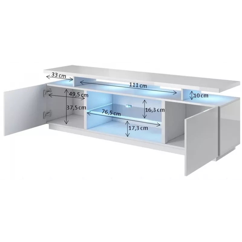RTV cabinet EVA 180x40x56 white/white glossy