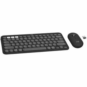 Logitech Pebble 2 Combo Keyboard Mouse included RF Wireless + Bluetooth QWERTY Danish - Finnish - Norwegian - Swedish graphite (920-012257)