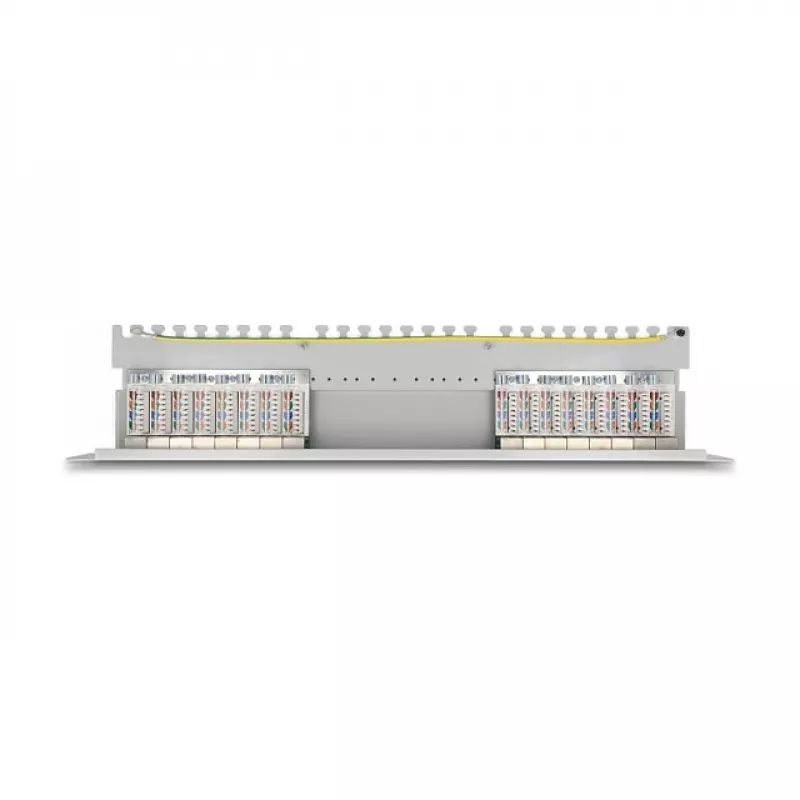 DeLOCK 19 inch Patch Panel 16 port Cat.6A 1U grey Metal Rack