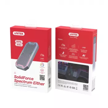 UNITEK SolidForce Spectrum SSD enclosure Grey M.2