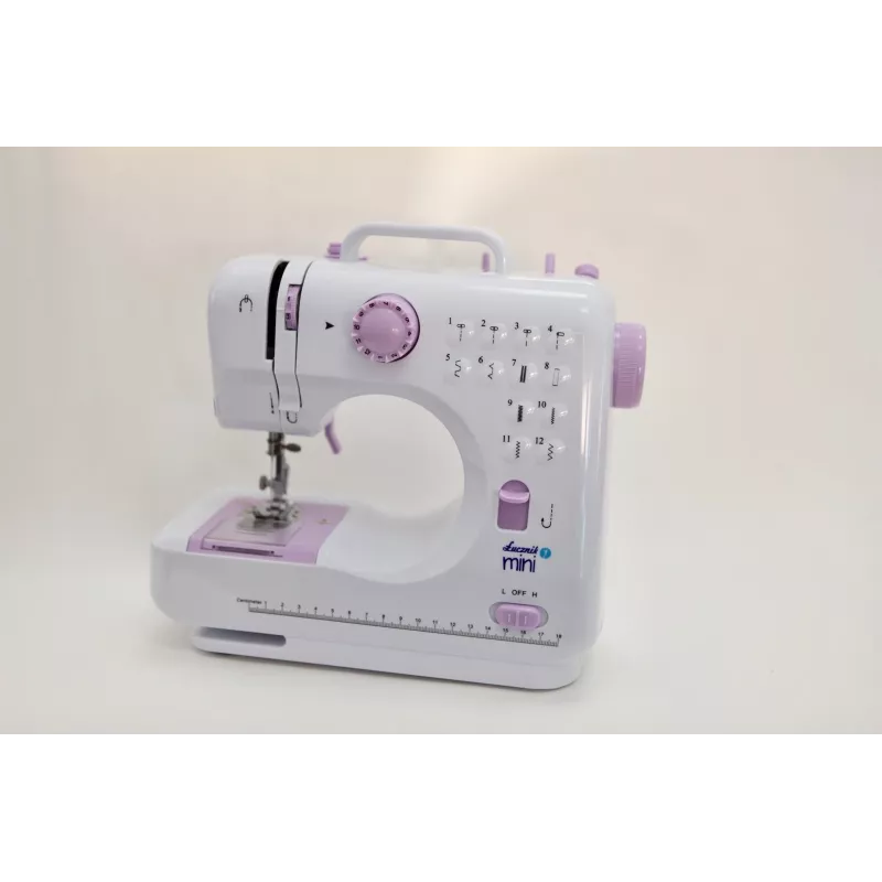 Semi-automatic sewing machine Łucznik Mini — Electric, 3 stitch patterns, 4-step buttonhole, free arm