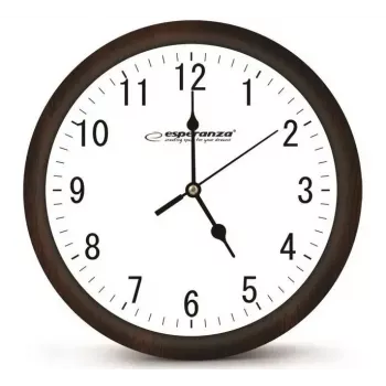 Mechanical wall clock ESPERANZA Los Angeles EHC015W — round 30 cm, black & white, AA 1.5V