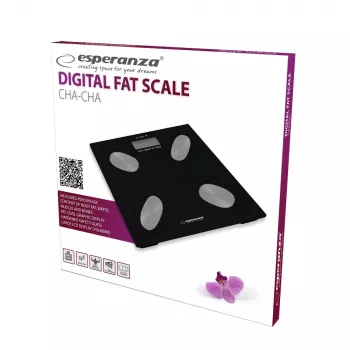 Electronic personal scale ESPERANZA EBS022K — digital fat scale, tempered glass, 180 kg, BMI, 12-user memory