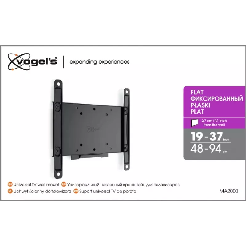 Vogels | Wall mount | MA2000-A1 | Fixed | 26-40 inch | Maximum weight (capacity) 30 kg | Black