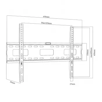 Wall mount bracket MACLEAN MC-419 VESA 600x400 for displays up to 45 kg