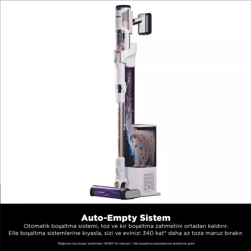Shark stick vacuum cleaner Detect Pro IW3611EU with automatic emptying system 2L 240 W White and Gold