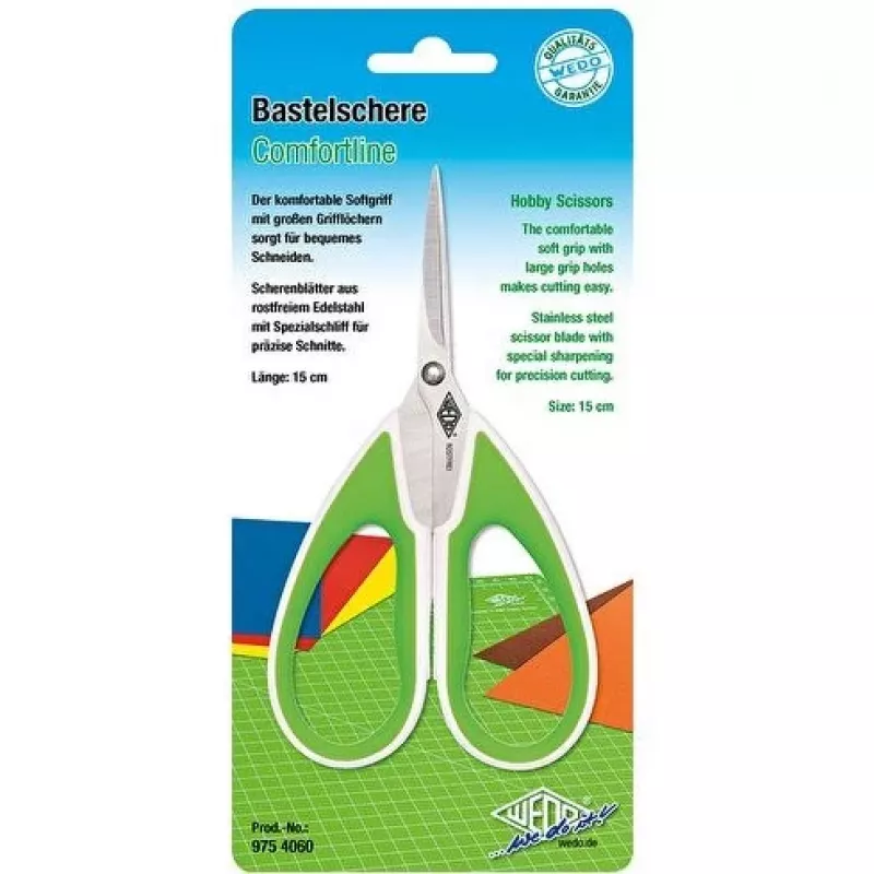 Scissors WEDO 975 4060 Straight cut Green White 215mm