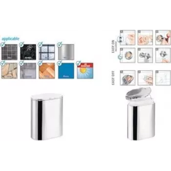 Cosmetic Waste Bin Tesa Elegaant Chrome Stainless Steel – compact bathroom bin, chrome finish