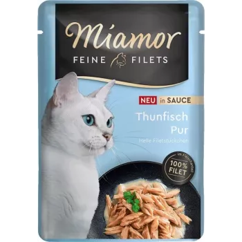 Wet cat food Miamor Fine Filets Tuna in Sauce 100 g pouch, grain-free, 83% moisture