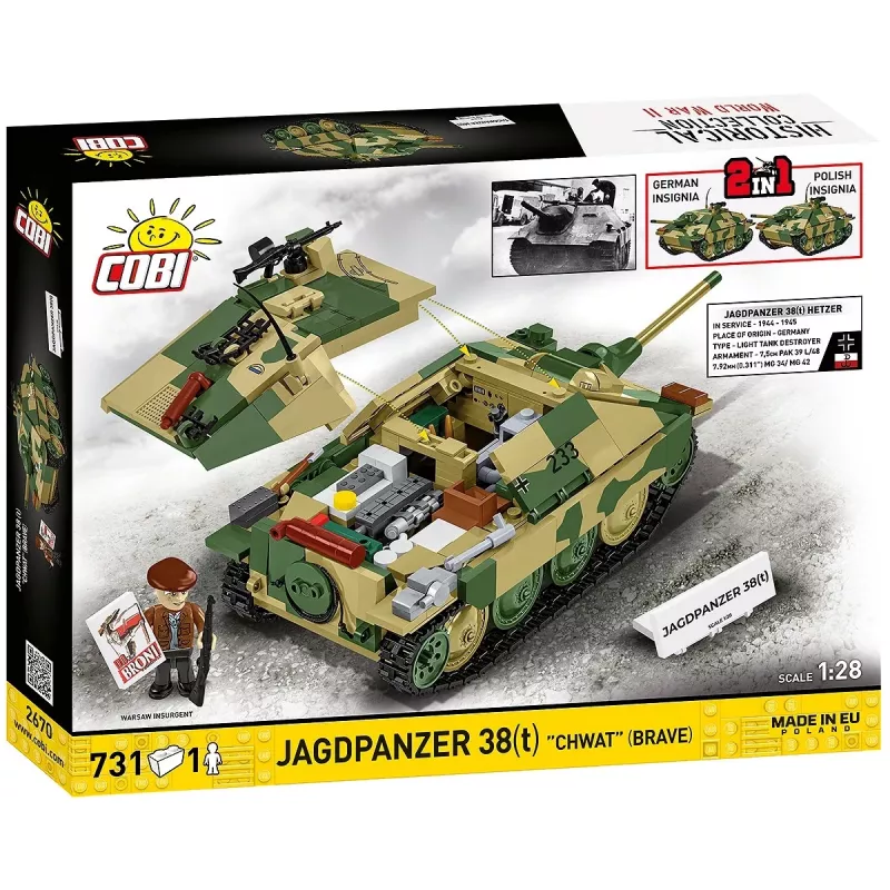 Cobi Blocks Jagdpanzer 38t Brave construction set, 731 pieces