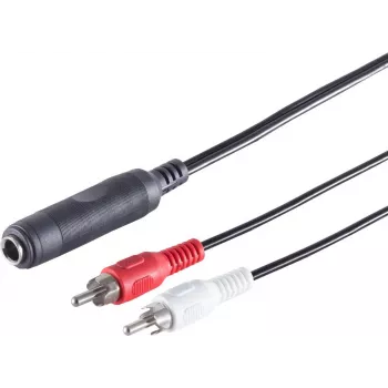 Audio cable ShiverPeaks 3-pole 6.3 mm to RCA (Cinch) 0.2 m, model 30521