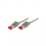Tecline - Patch-Cable - RJ-45 (M) to RJ-45 (M) - 1.5 m - SFTP, PiMF - CAT 6 - Shielded, Snagless - Grey (744015)