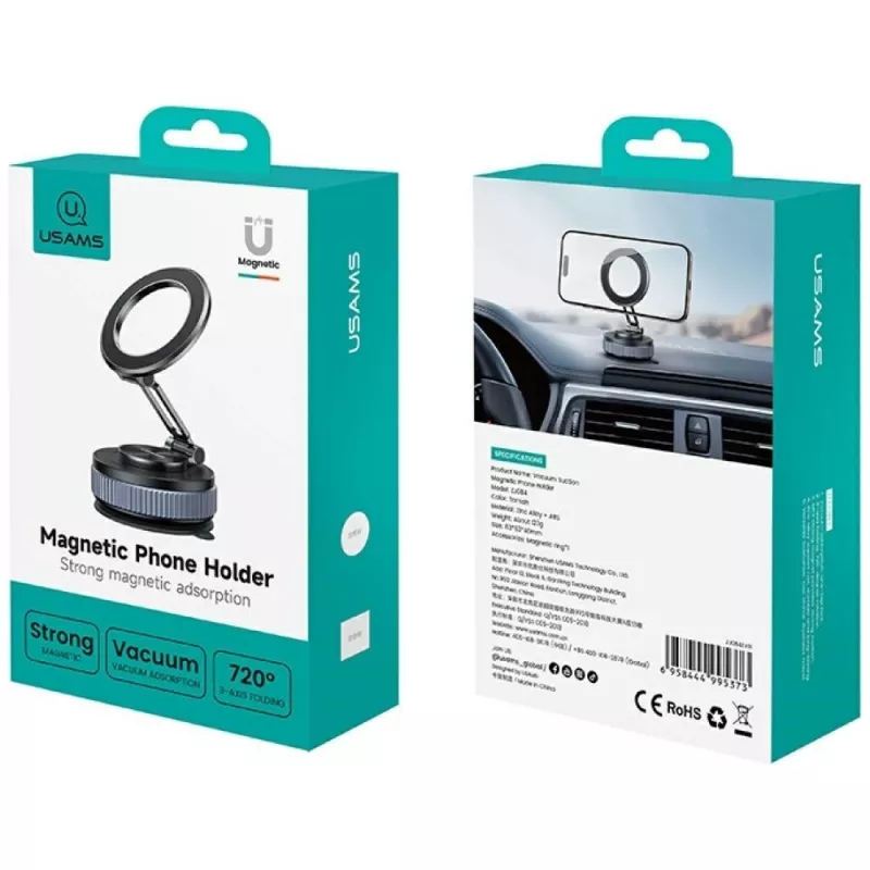 Phone holder USAMS ZJ084 magnetic tarnish — magnetic car/desk mount for smartphones