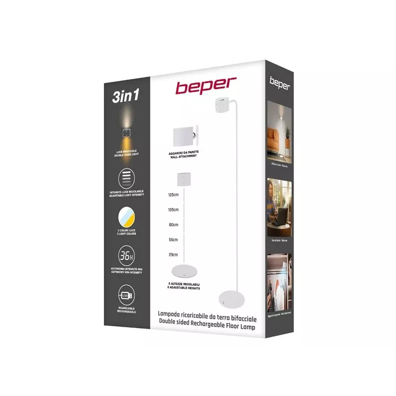 Electric kettle Beper P201UTP305 — 1.7 L, 2200 W, stainless steel kettle