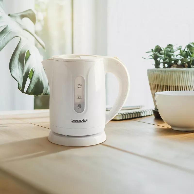 Mesko Kettle | MS 1376 | Electric | 850 W | 0.8 L | Plastic | 360° rotational base | White