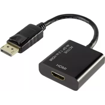 Video converter Renkforce DisplayPort to HDMI, model 1407508, black