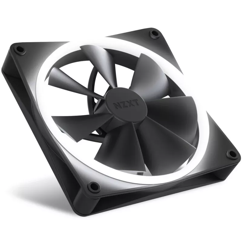 Case fan NZXT F140 RGB 14 cm Black, 500–1800 RPM, Fluid Dynamic Bearing, 4-pin, 18 LEDs