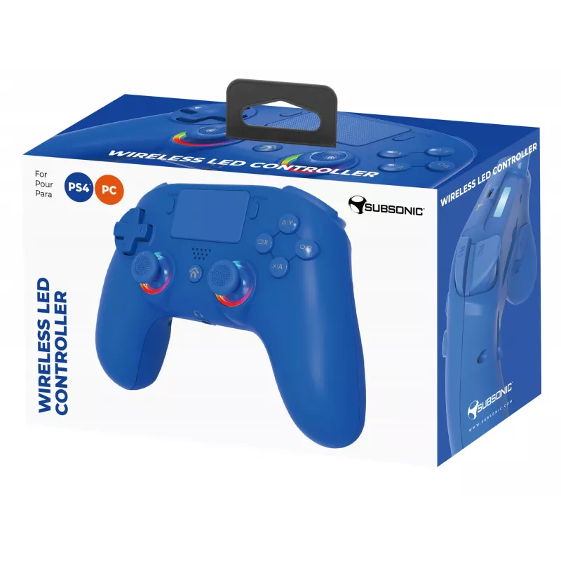 Wireless LED Controller SUBSONIC SA5639-3 for PS4 and PC, blue wireless gamepad