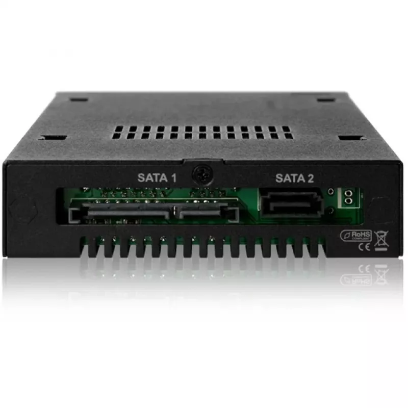 ICY DOCK - ToughArmor - MB992SK-B - SATA - Adapter - 2x 2,5 Zoll > 3,5 Zoll - SATA 6 Gbit/s - Sicherheitsschloss - Metall - LED - bis 9,5 mm Bauhöhe