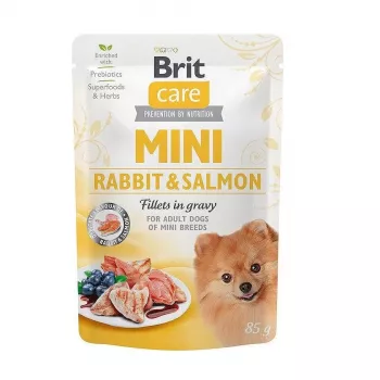 Wet dog food Brit Mini Rabbit & Salmon 85 g — BRIT Care grain-free, gluten-free, adult small breeds