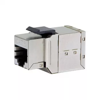 Shielded Cat6 Keystone Inline Coupler 8pcs set, EQUIP — Flat construction, RJ-45, 17×35.5×24.4 mm, silver