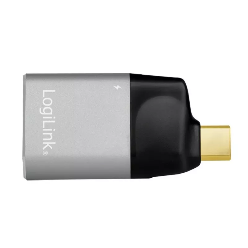 LogiLink USB 3.2 Gen2 Type-C adapter C/M to HDMI-A USB-C 4K PD alu black grey