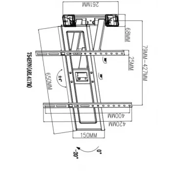 TV wall mount TB-754E 37-70 inches 35kg max VESA 600x400