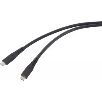 Renkforce USB-C® Cable USB4® USB-C® 1.00 m Black TPE jacket RF-6662040 - Digital/Data - 1 m (RF-6662040)