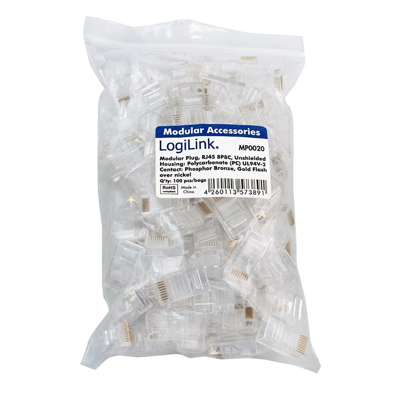 RJ45 Connector LogiLink MP0020 Transparent