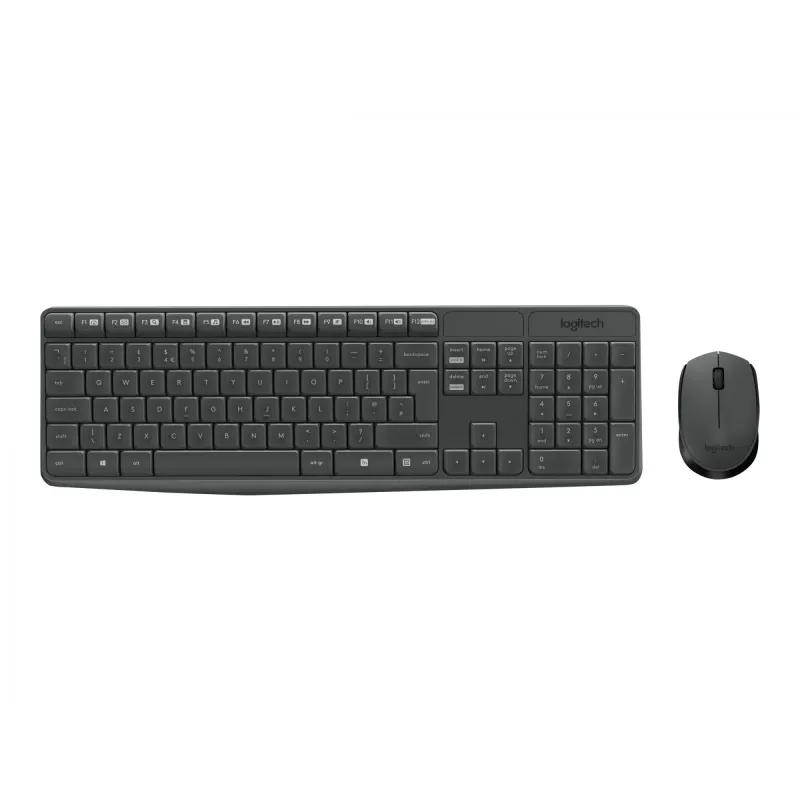 Logitech MK235 - Keyboard-and-Mouse-Set - Wireless - 2.4 GHz - Portugiesisch