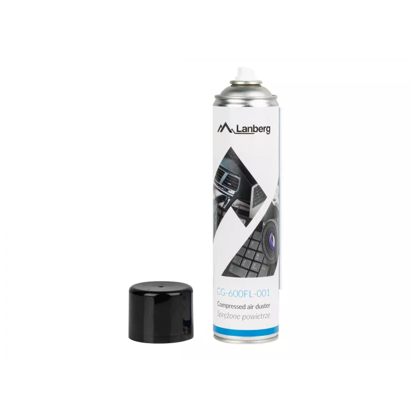Compressed Air Duster LANBERG CG-600FL-001 — 600 ml, for PC cleaning, Black/Blue/White
