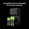 Battery charger Green Cell GC VitalCharger with 4× AA 2000mAh NiMH batteries