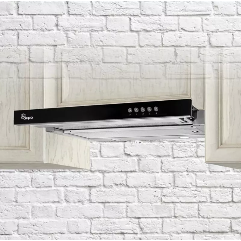 Akpo WK-7 Light Glass 50 Under-cabinet cooker hood Stainless Steel, Black