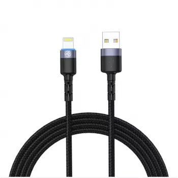 USB to Lightning data cable Tellur 1.2 m nylon braided black