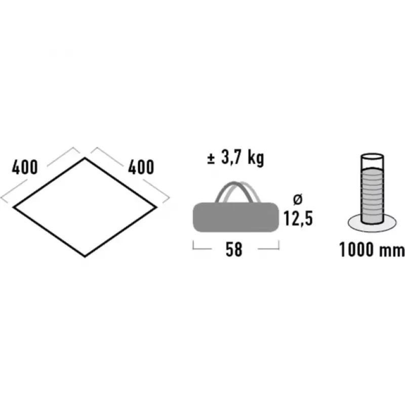 Tarpaulin High Peak 10034, grey polyester, outdoor cover and groundsheet