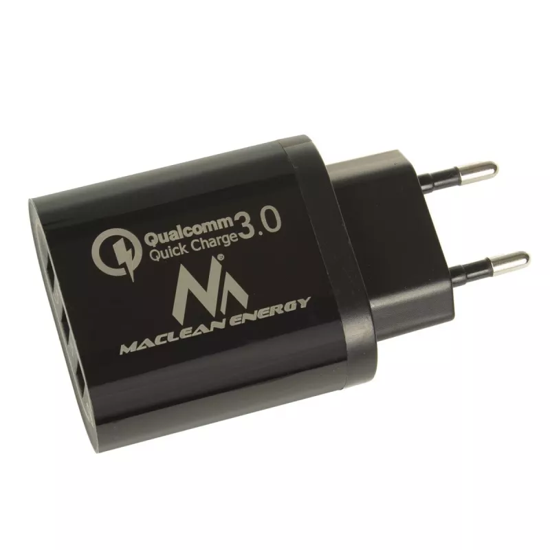 USB wall charger MACLEAN MCE479B — 3x USB ports, 18W total output, compact