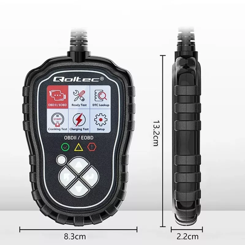 OBDII diagnostic tester QOLTEC ProLine 50685 — vehicle OBD-II scanner for 8V/25V systems