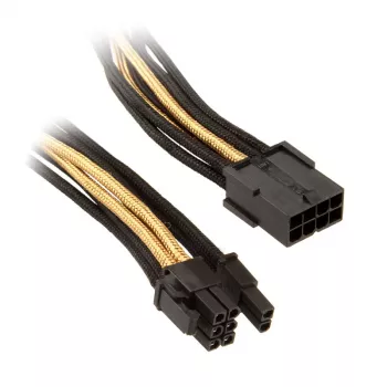 SilverStone PCI-8-Pin to PCIe-6+2-Pin Cable, 250mm - black/gold