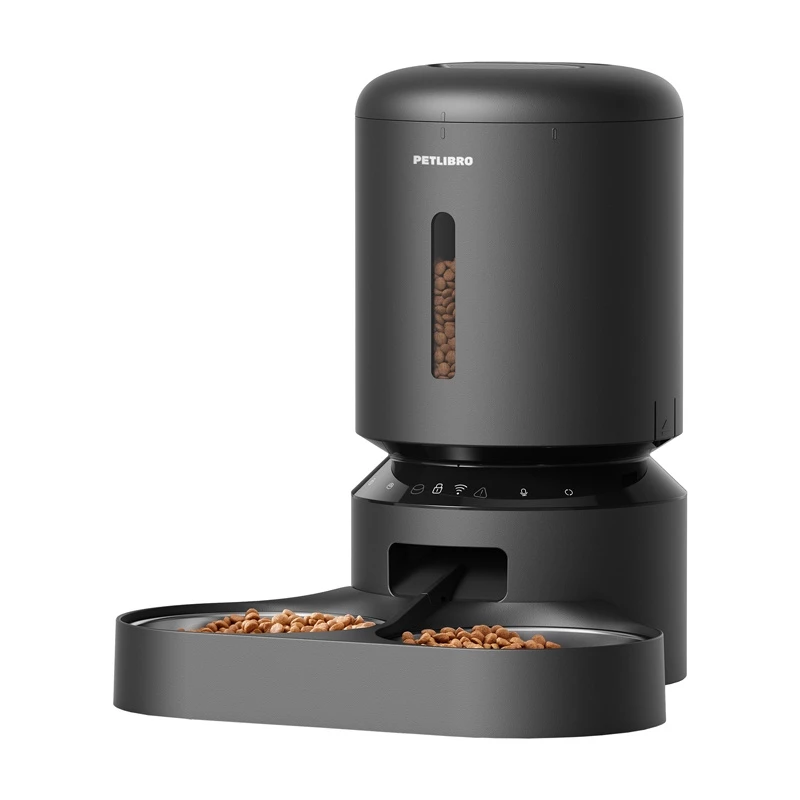Pet feeder Aptel Granary PL-AF103-36B, automatic 5 L, dual bowls, Wi‑Fi (black)