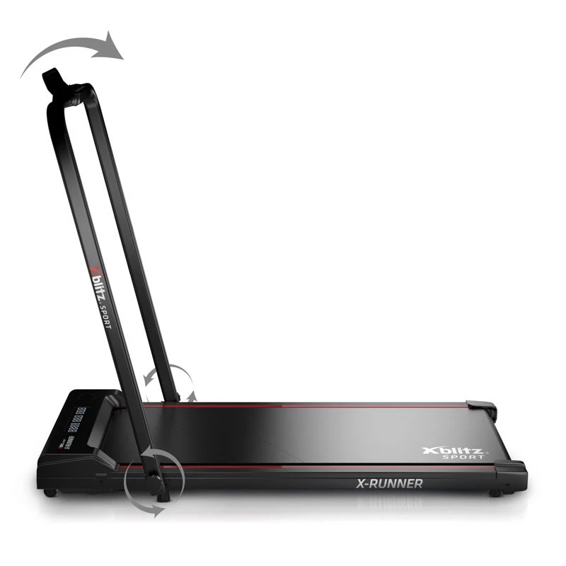 Motorized Treadmill Xblitz X-RUNNER — foldable compact, max speed 12 km/h, max user weight 120 kg, black