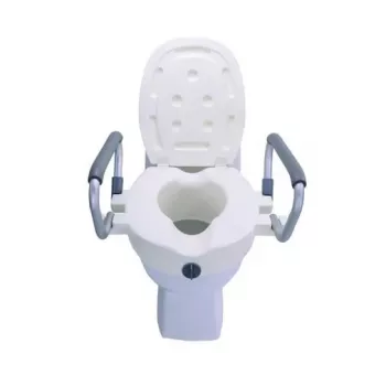 Raised toilet seat ANTAR AT51205 extension with foldable handrails, 10 cm seat height, supports up to 180 kg, width between handrails 470 mm