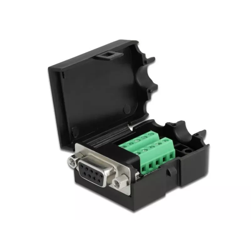 Wire connector DeLOCK 66265 Sub-D 9 10 pin terminal block Black