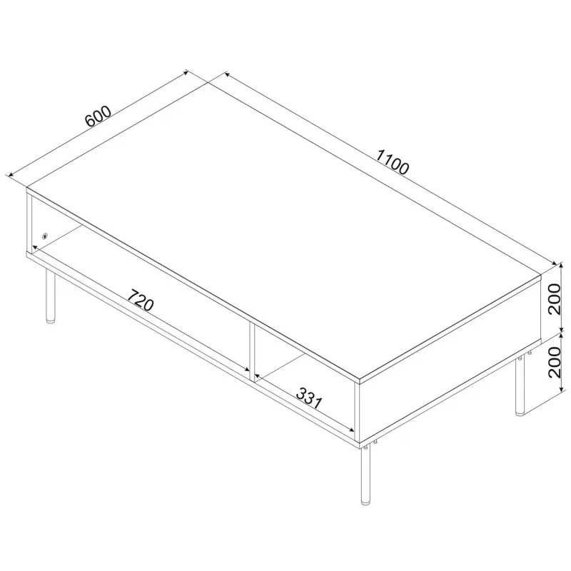 PALAZZO BIS table/latrine 110x60x40 white matte
