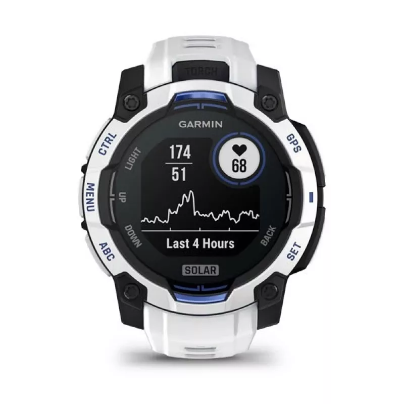 Smartwatch GARMIN Instinct 2 45 mm, MIP 0.9 inch (176×176), GPS, Solar, Silicone band Blue/White