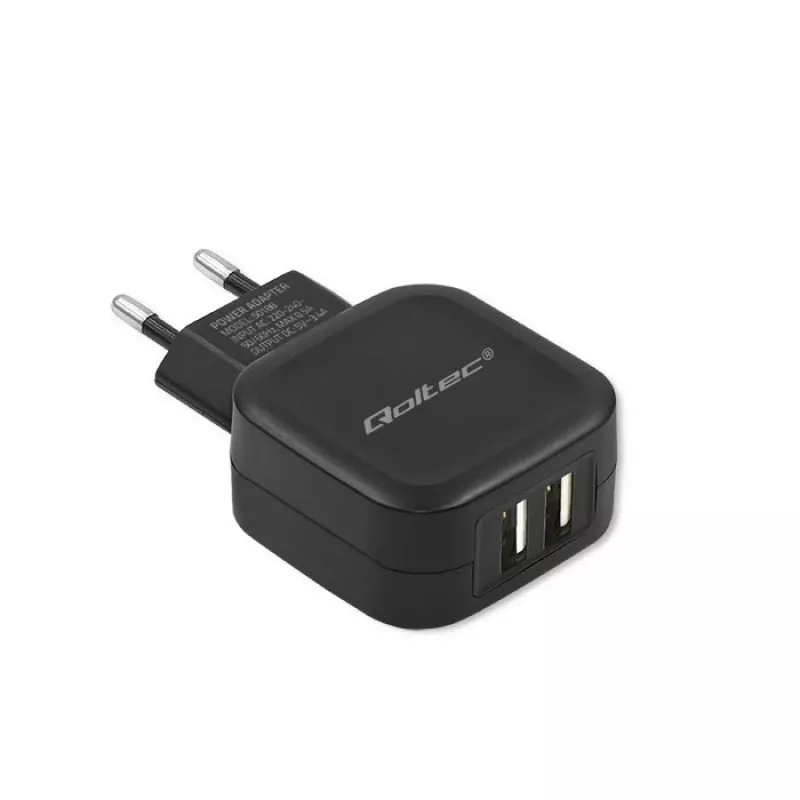 Qoltec 50188 mobile device charger Laptop, Smartphone, Smartwatch, Tablet, Telephone, Universal Black AC, DC Indoor