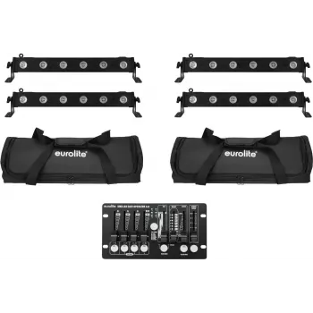 EUROLITE LED Bar Set 4x LED BAR-6 QCL RGBW with 2 Soft-Bags and Controller