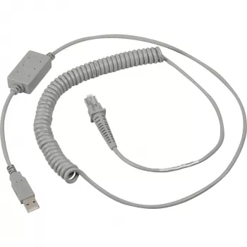 Datalogic USB Cable, coiled USB-Connection Cable, coiled, Grey, 2m, Suitable for all handheld scanners (90A051922)