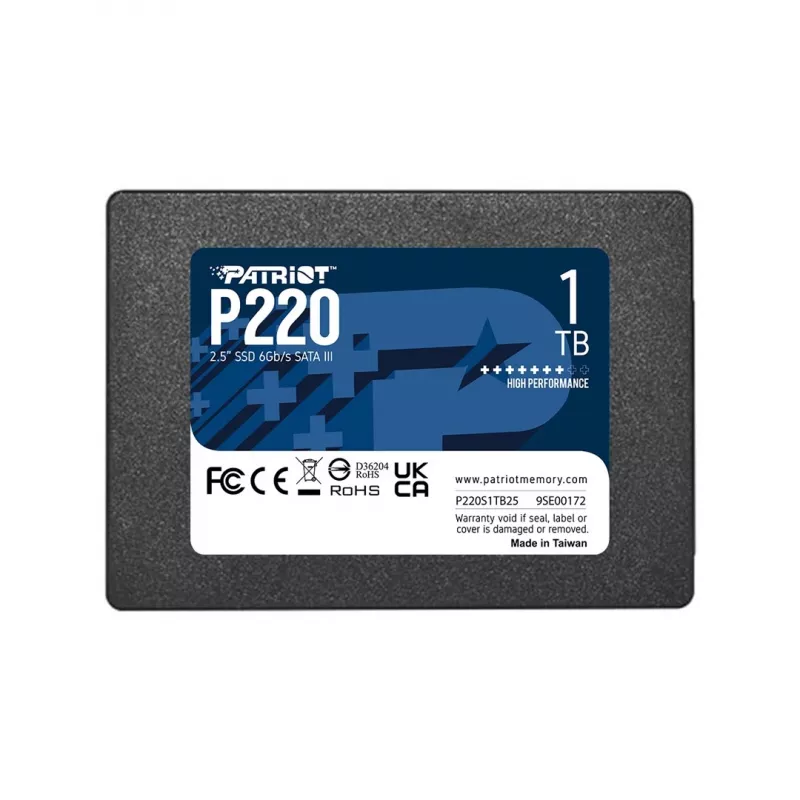 2.5 inch SATA III SSD PATRIOT P220 1 TB — 550/500 MB/s, 50k IOPS, 7 mm