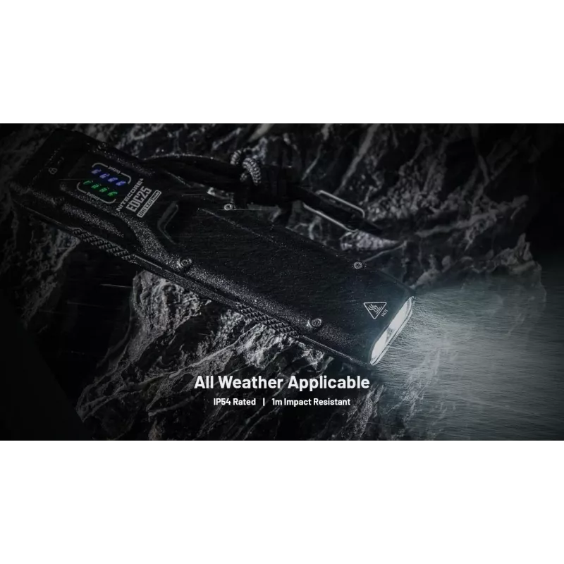 Tactical flashlight Nitecore EDC25 — dual-LED, 15 lm, aluminium body, USB-rechargeable, IP54, shockproof, black